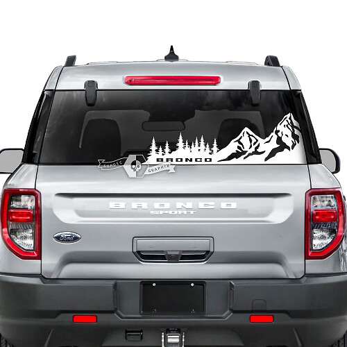 Mountains Forest Achterruit Vinyl Sticker voor Musclecar Horse