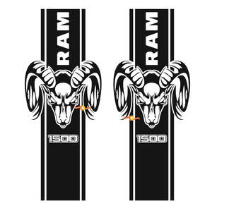 Dodge Ram 1500 Stripe Logo Grafische Decal Sticker Bedzijde Achter Truck Vinyl Bed
