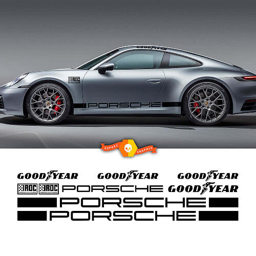 Porsche IROC Goodyear Racing Zijstrepen Vinyl Decal Kit voor Porsche 911 Carrera