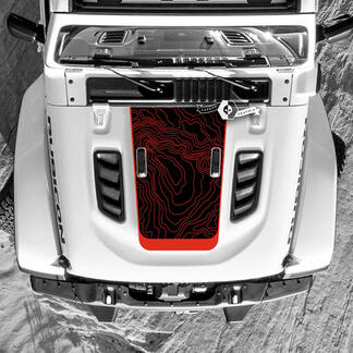Jeep Wrangler Hood Decal Militaire Hood Topografische kaart Topo Vinyl Stickers Truck 2 kleuren
