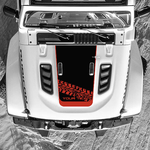 Jeep Wrangler Hood Tire Track Wrap Vinyl Decal Stickers 2 kleuren
