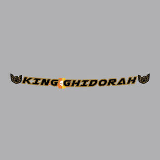 King Ghidorah キングギドラ Kingu Gidora voorruitsticker in Pontiac Firebird-stijl
