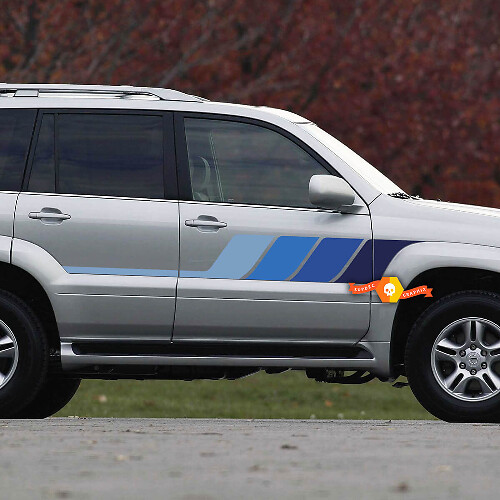 Retro zijstrepen vinyl stickerpakket voor Lexus GX470 of Toyota Land Cruiser Prado