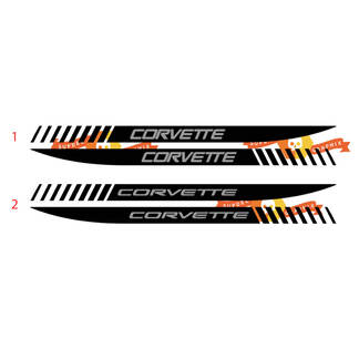 2x Chevrolet Corvette C8 Z06 zijdeuren strepen 2 kleuren vinyl sticker
