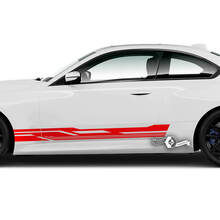 Paar BMW M2 M240 G42 F22 F87 M Performance Side Stripe deuren moderne streep Vinyl Decal Sticker
 2