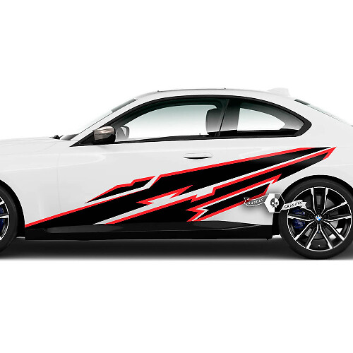 Paar BMW M2 M240 G42 F22 F87 M Performance Wrap Splash Side Fender deuren lijnen Trim Vinyl Decal Sticker 2 kleuren
