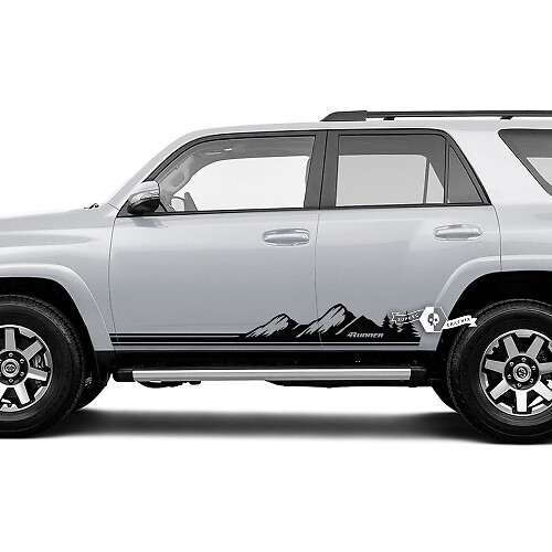 Paar 4Runner Zijdeur Vinyl Bergen Bos Rocker Panel Lijnen Streep Vinyl Decals Stickers past Toyota 4Runner TRD
