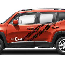 Paar Jeep Renegade zijdeuren bandenspoor grafische vinyl stickers sticker
 2