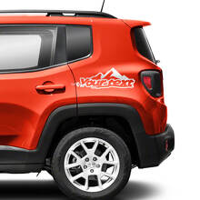 Aangepaste tekst bergen achterste zijspatbord vinylstickers sticker set voor Jeep Renegade 2