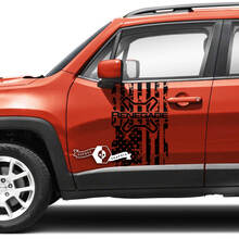 Paar Jeep Renegade zijdeuren vlag USA vernietigd grafische vinyl stickers sticker
 2