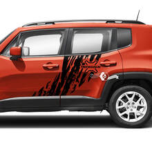 Paar Jeep Renegade zijdeuren Mud Splash vernietigd grafische vinyl stickers sticker
 2