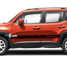 Paar Jeep Renegade Side Rocker Panel Vlag Topografische Kaart Grafische Vinyl Decals Sticker
 2