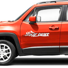 Mountains Aangepaste Tekst Spatbord Motorkap Zijdeuren Vinyl Stickers Decal voor Jeep Renegade 2