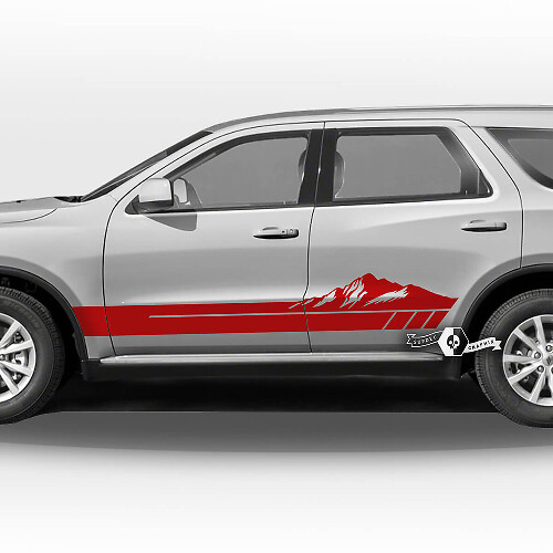Paar Dodge Durango zijdeuren Rocker Panel bergen strepen sticker vinyl stickers
