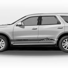Mountains Outline Style Zijstrips Vinyl Decal Kit voor Dodge Durango_2
