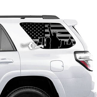 Paar 4Runner USA Flag Window Vrijheidsbeeld Side Vinyl Decals Stickers voor Toyota 4Runner
