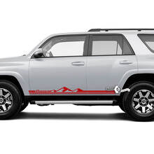 Mountains Style Dunne Lijnen Rocker Panel Vinyl Decals Stickers voor Toyota 4Runner TRD_2