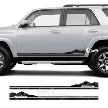 Paar 4Runner Zijdeur Vinyl Bergen Rocker Panel Topografische Kaart Stijl Streep Vinyl Decals Stickers voor Toyota TRD 4Runner
 2