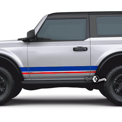 Paar 2 deuren Ford Bronco zijstickers strepen stickers voor Ford Bronco 2 kleuren
