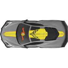 Brede Race Strepen Motorkap Dak Kofferbak Vinyl Decal Sticker Voor Chevrolet Corvette C8 Stingray Z06_2