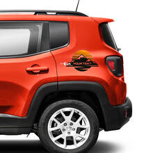 Paar Jeep Renegade Fender Mountain Side Logo Sunset Retro Old School Grafisch Vinyl Decal Sticker Gradiënt
 3