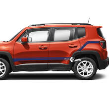 Paar Jeep Renegade Spatborddeuren Achterzijde Streep Grafische Vinyl Decal Sticker
 3
