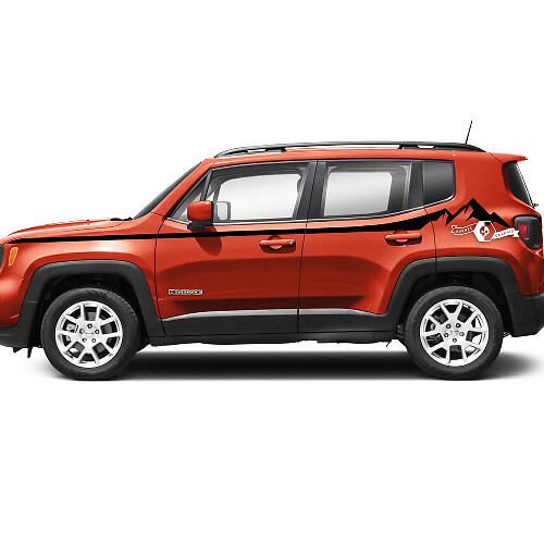 Paar Jeep Renegade Spatbord Bergdeuren Achterzijde Streep Grafische Vinyl Decal Sticker

