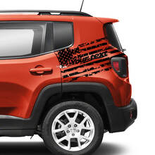 Paar Jeep Renegade achterspatbord USA vlag vernietigd grafische vinyl sticker sticker mono verloop
 2