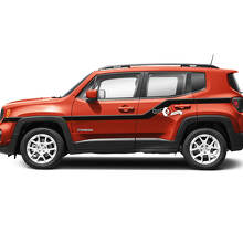 Paar Jeep Renegade Spatborddeuren Achterzijde Streep Grafische Vinyl Decal Sticker 2 Kleuren
 3