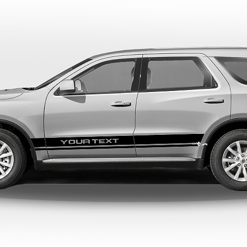 Set met dubbele rechte zijstrepen van vinylstickers voor Dodge Durango