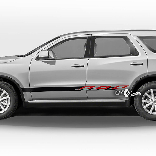 Paar Dodge Durango zijdeuren rocker paneel trim dambord vlag strepen sticker vinyl stickers 2 kleuren
