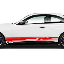 Paar BMW M2 M240 G42 F22 F87 M Performance geometrie zijstreep deuren streep vinyl sticker sticker
 2