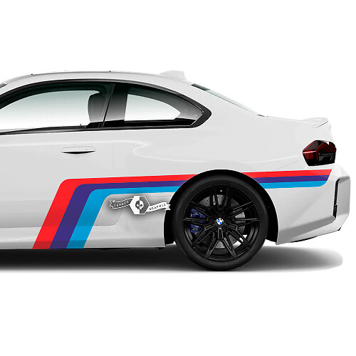 Paar BMW M2 M240 G42 F22 F87 M Performance Side Stripes Deuren Achterspatbord Streep M Vinyl Decal Sticker M Kleuren
