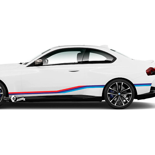 Paar BMW M2 M240 G42 F22 F87 M Performance Side Stripes Deuren Rocker Panel Fender Stripe M Vinyl Decal Sticker M Kleuren
