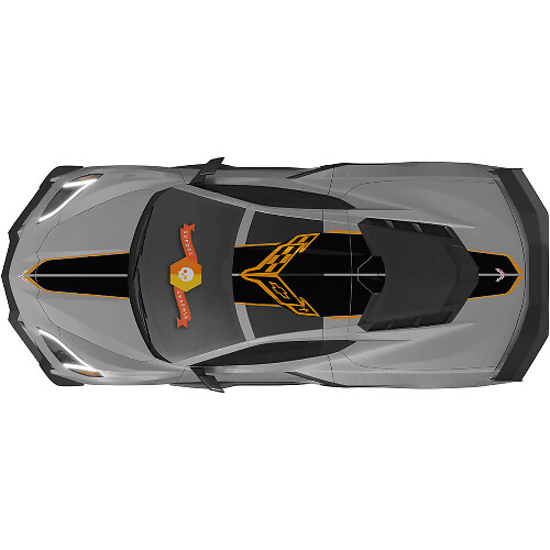 Brede Racing Stripes Motorkap Dak Kofferbak Vinyl Decal Sticker 2 Voor Chevrolet Corvette C8 Stingray Z06