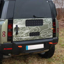 Kofferbakdeur Topografische Kaart Decal Voor Land Rover Defender 110 Vinyl Sticker 2