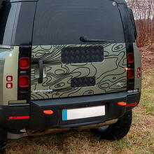 Kofferbakdeur Topografische Kaart Decal Voor Land Rover Defender 110 Vinyl Sticker 3