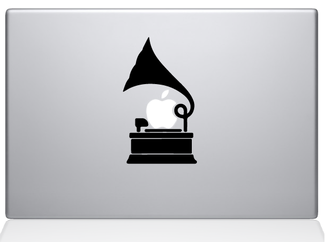 Grammofoonsticker voor MacBook
