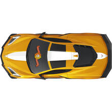 Racing Hood Roof and Trunk Stripes Vinyl Decal Kit voor Chevrolet Corvette C8_2