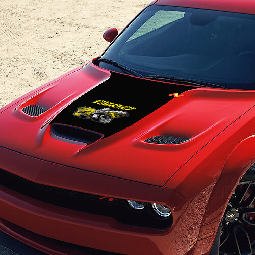 1320 Super Bee Motorkap Vinyl Decal voor Dodge Challenger