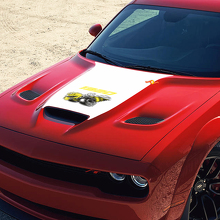1320 Super Bee Stijl Motorkap Vinyl Decal Sticker voor Dodge Challenger_2