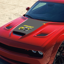 1320 Super Bee Stijl Motorkap Vinyl Decal Sticker voor Dodge Challenger_3
