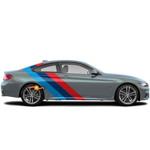 M-Style Triple Side Stripe Vinyl Decal Kit voor BMW-modellen
