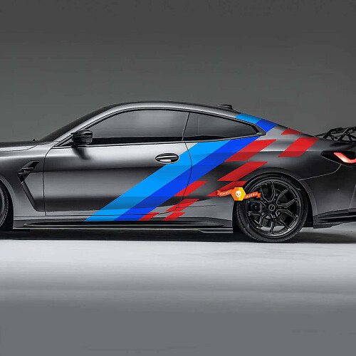 M Performance geruite vlag deuren achterzijde vinyl decal sticker voor BMW M3 M4