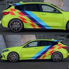 M Performance geruite vlag deuren achterzijde vinyl decal sticker voor BMW M3 M4_2
