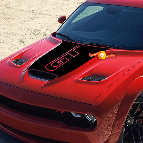 Kap Dodge Challenger 1320 Bee Logo Vinyl Decal Sticker Hood Graphics
