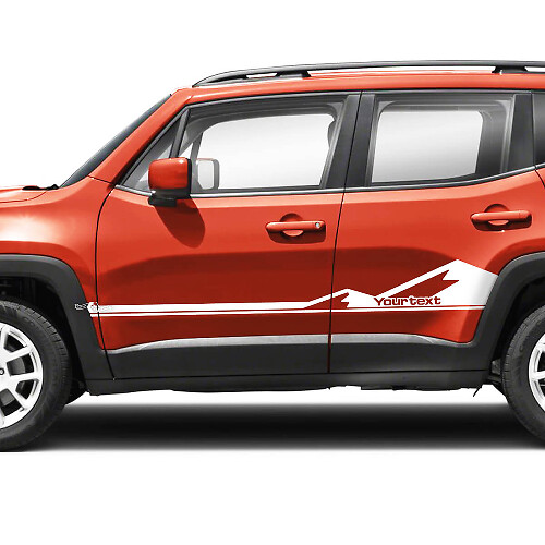 Paar Jeep Renegade deuren zijkant bergen grafische streep vinyl sticker sticker streep
