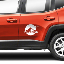 Paar Jeep Renegade deuren zijkant bergen grafisch logo vinyl sticker sticker streep
 2