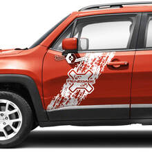 Paar Jeep Renegade deuren zijkant grafisch gehavend vernietigd splash logo vinyl sticker sticker streep
 2