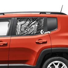 Topografische Kaart Zijruit Vinyl Sticker voor Jeep Renegade_2